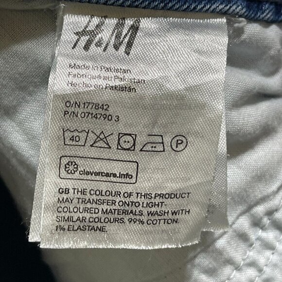 H&M Mom Jeans Ultra High Waist Button Fly Medium Size 8 Raw Hem - Picture 4 of 6